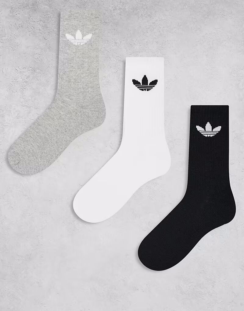 

Носки Trefoil, 3 пары, черный/серый/белый Adidas Originals