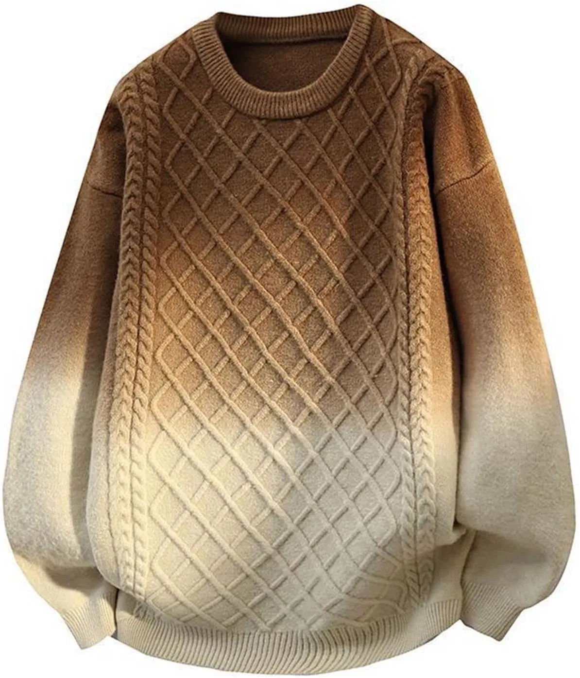 

Мужской свитер Casual Loose Fit, градиентный вязаный пуловер