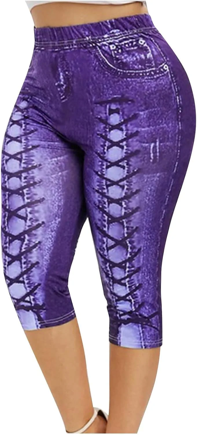 

Скинни джинсы капри для женщин с карманами и эффектом контроля живота