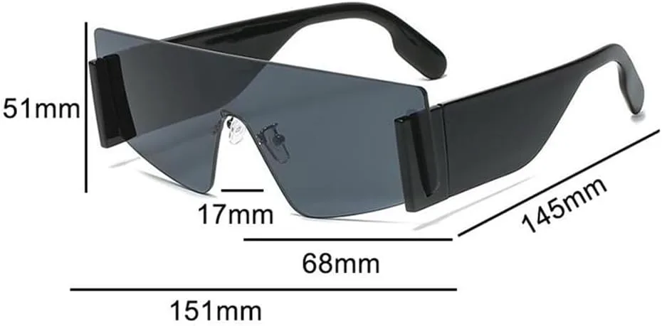 

Винтажные солнцезащитные очки большого размера без оправы для мужчин и женщин, цельные, с широкими дужками, защита от ультрафиолета UV400 HCPIHF, C3 Orange Tea