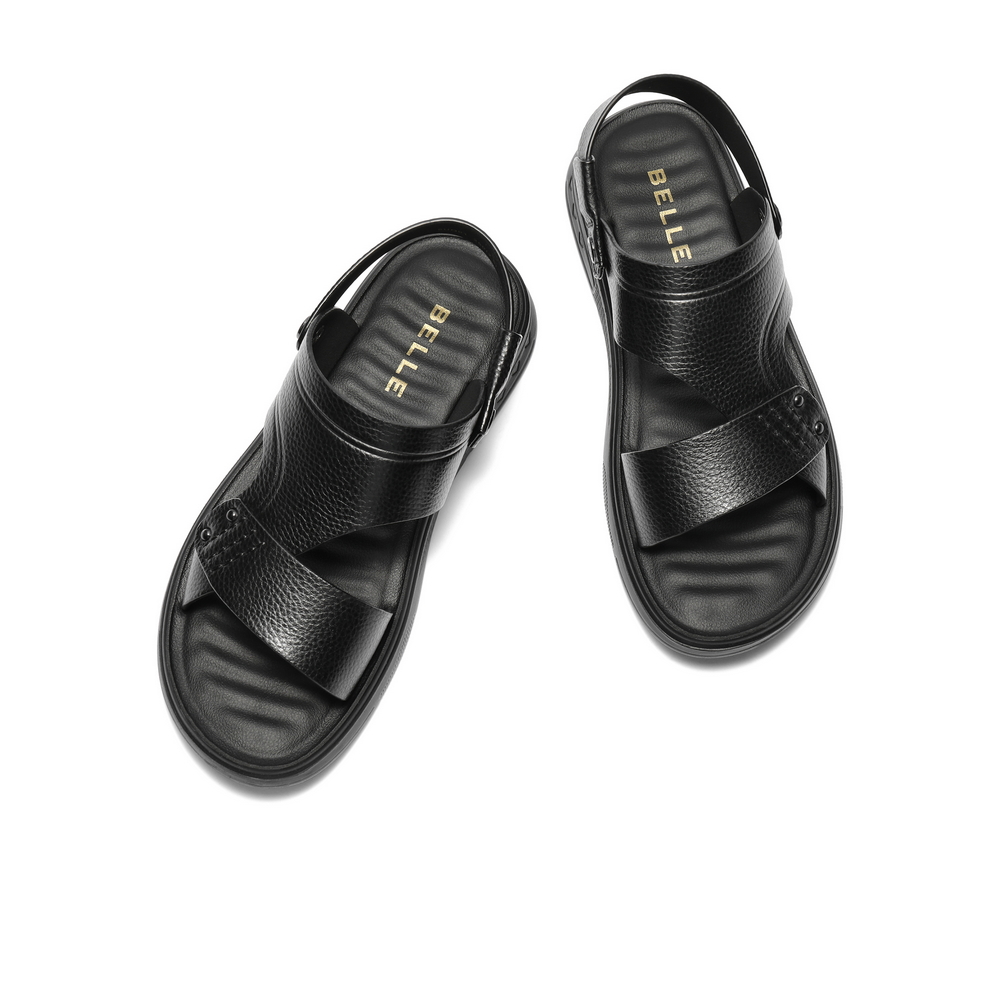 BELLE Пляжные сандалии мужские коричневые, чёрные — чёрные, цвет Black — фото 4