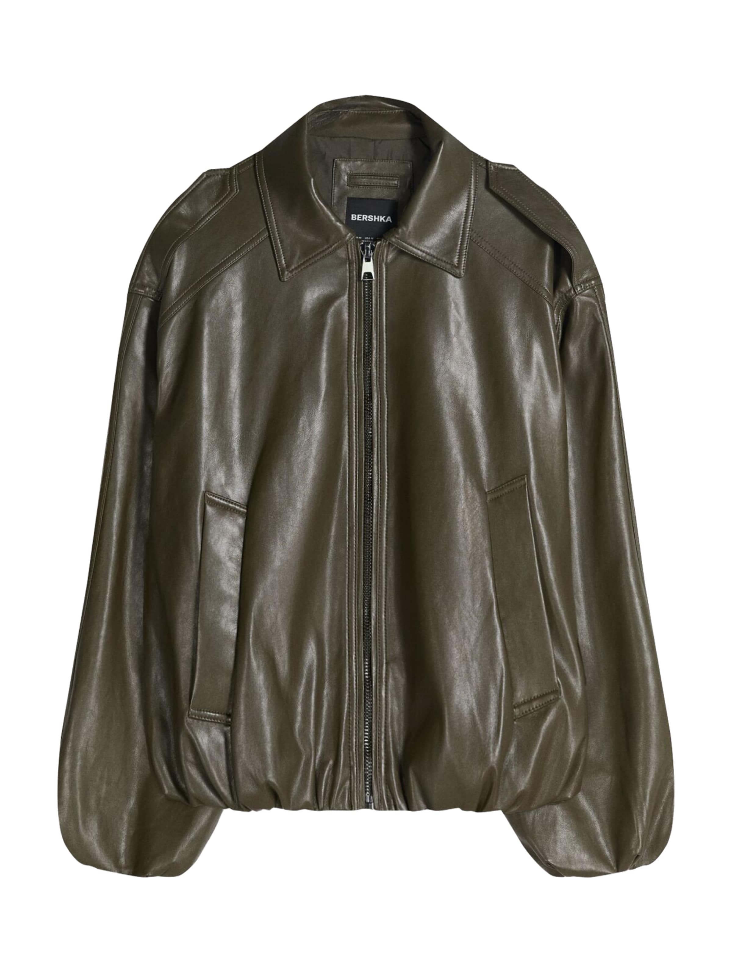 

Bershka Куртка для межсезонья в темно-зеленом цвете