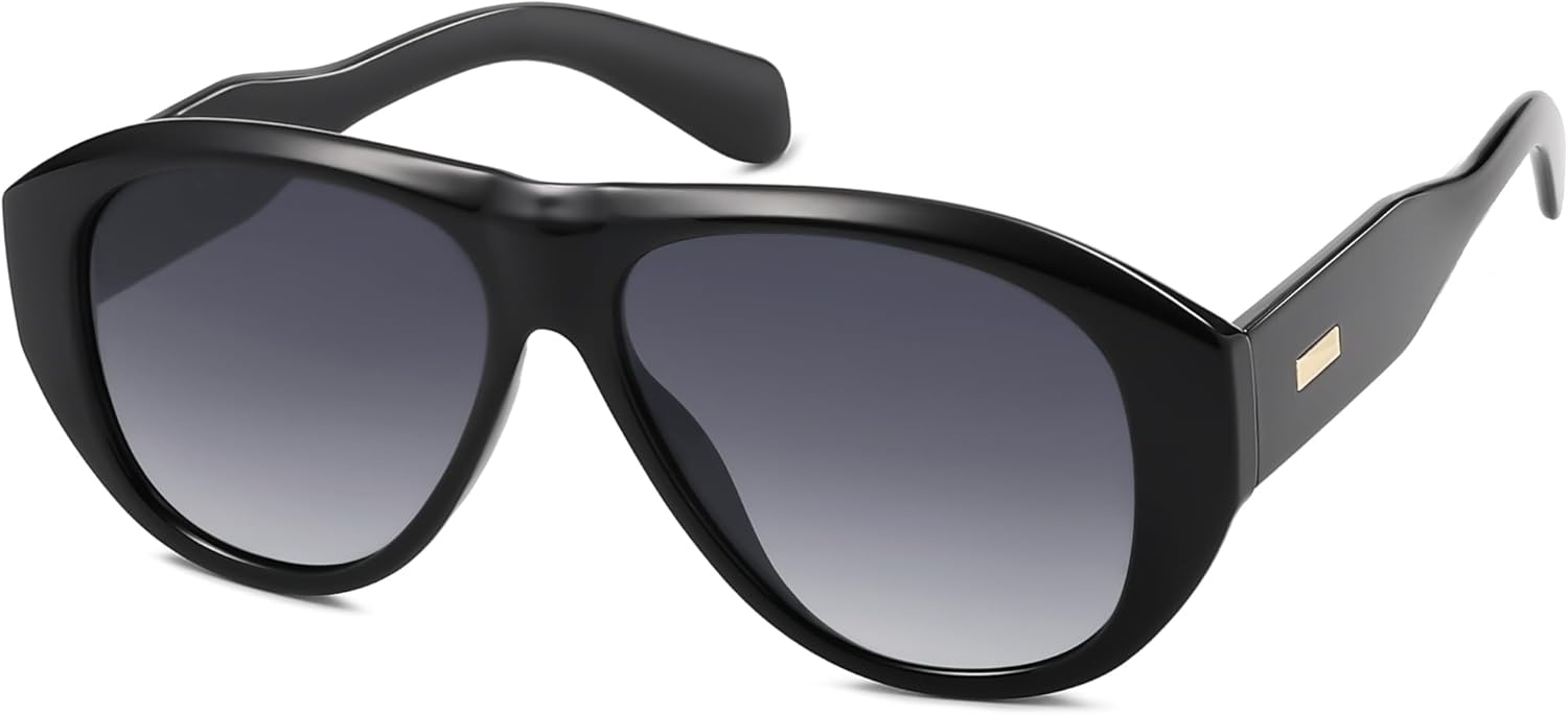 

Солнцезащитные очки-авиаторы SOJOS Retro Oversized Polarized для женщин и мужчин в винтажном стиле 70-х годов с защитой от УФ-излучения SJ2328, Bright Black/Grey Grading
