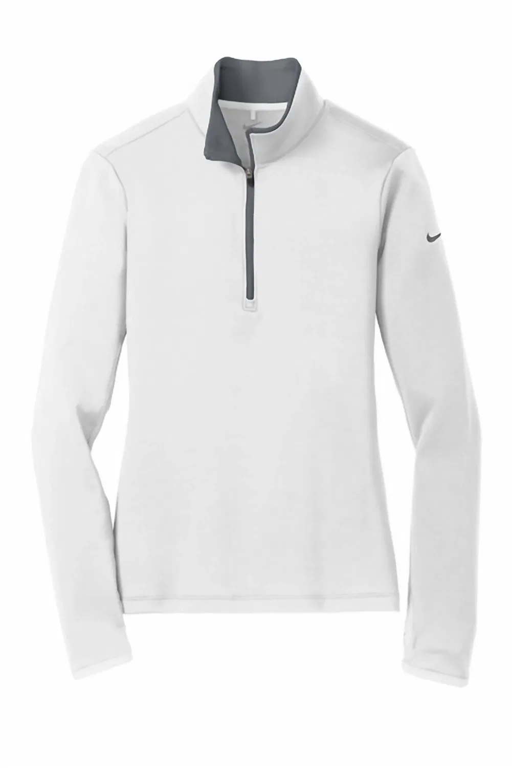 Nike Эластичная накидка на половину длины с молнией, белого цвета — фото 4