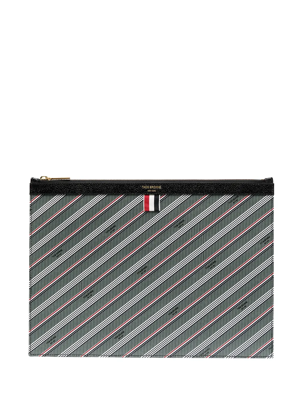 

Клатч с логотипом THOM BROWNE, серый
