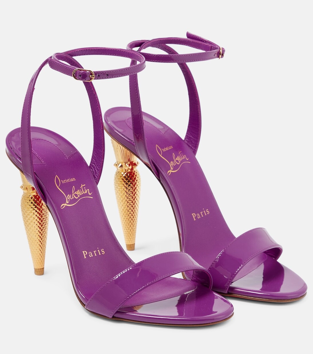 Сандалии Lipqueen 100 из лакированной кожи Christian Louboutin, фиолетовый