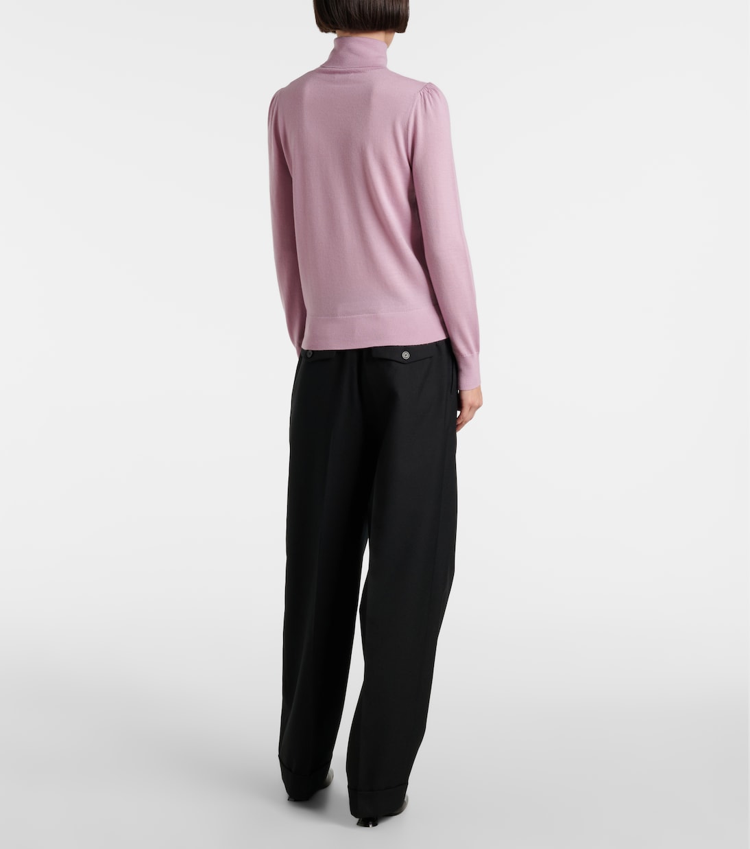 Шерстяной свитер с высоким воротом Dries Van Noten, розовый — фото 3