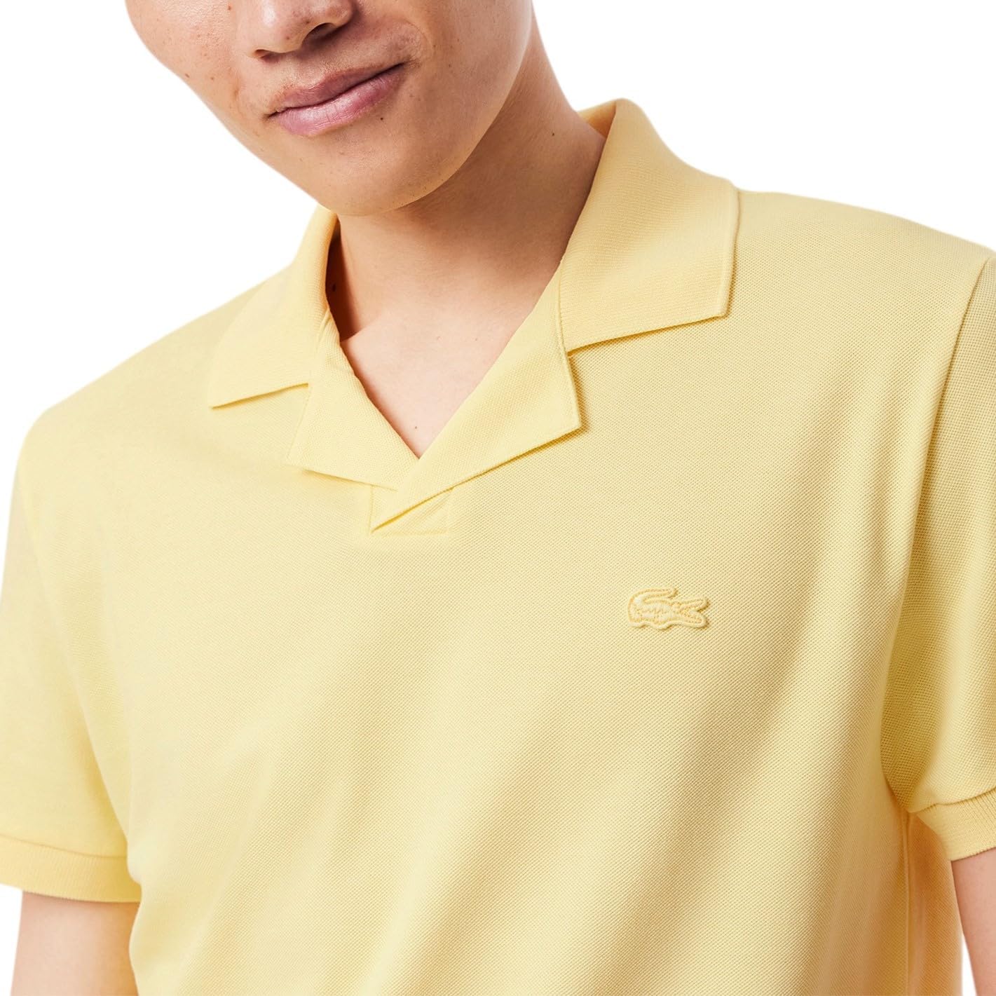 Lacoste мужская классическая поло без пуговиц, Yellow — фото 2