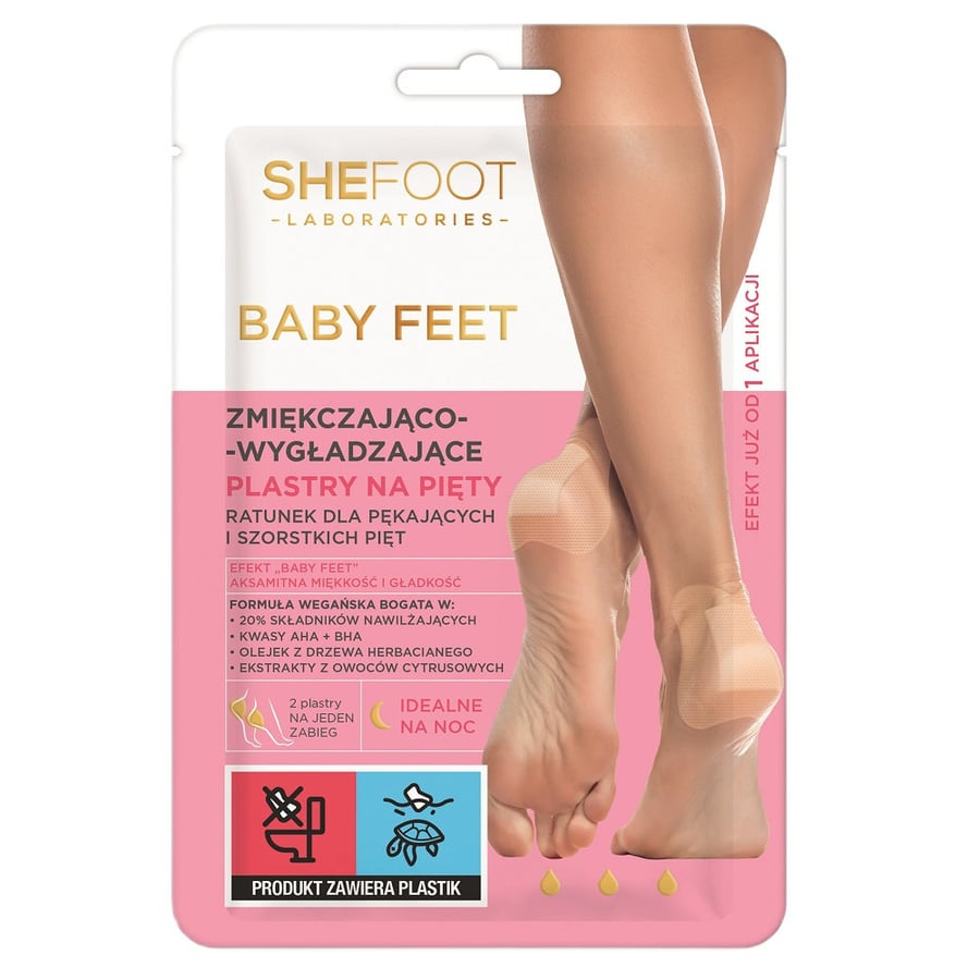 

SheFoot, Baby Feet, Смягчающие и разглаживающие пластыри для пяток, 2 шт.