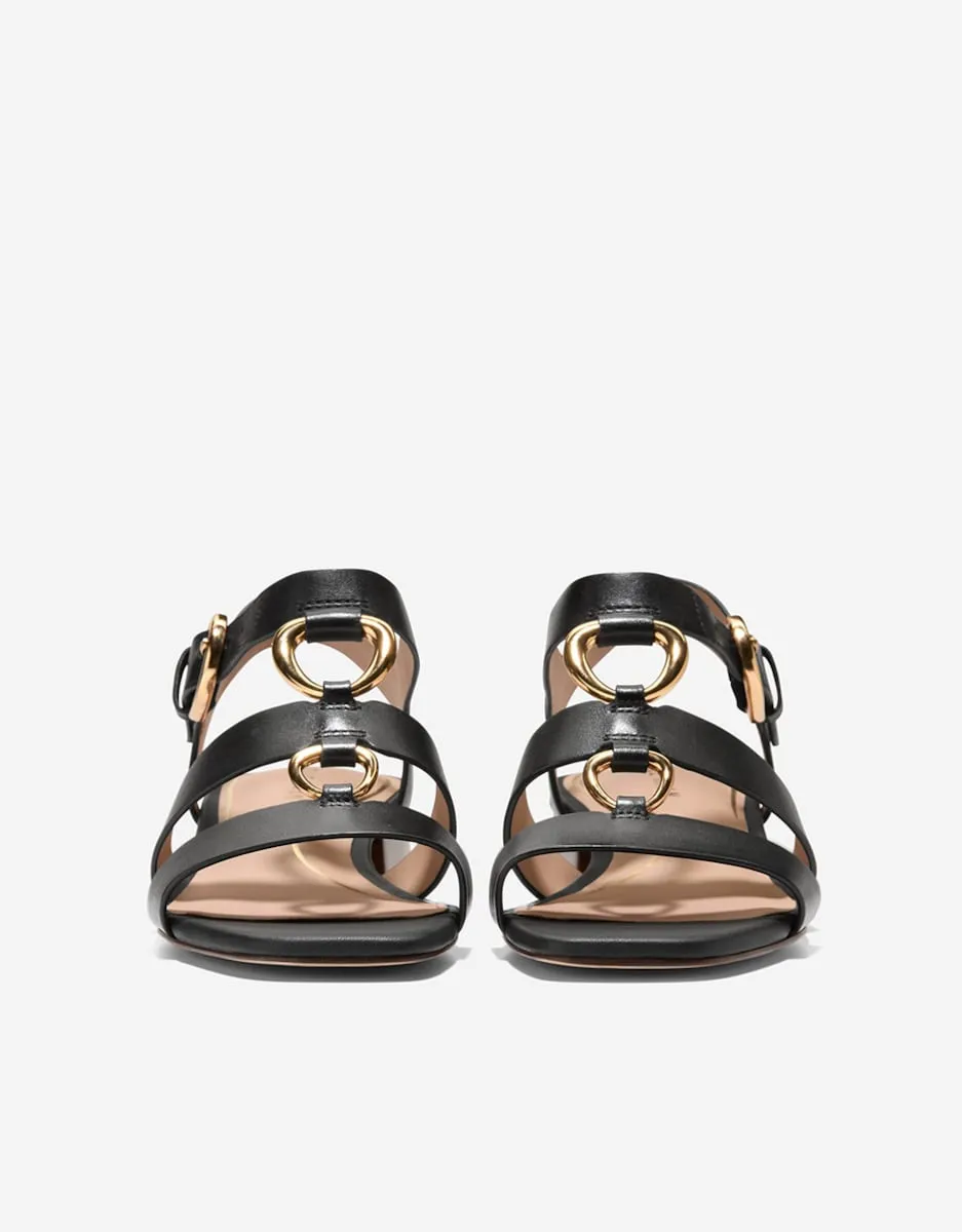 Женские сандалии на каблуке из натуральной кожи Cole Haan, черный — фото 3