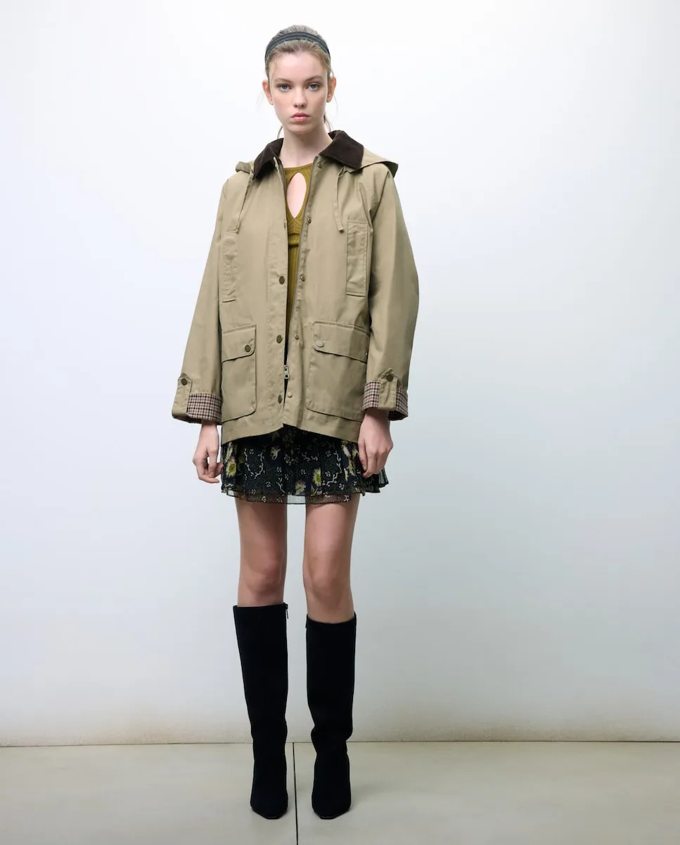 

Женская вощеная куртка с капюшоном Tintoretto, бежевый