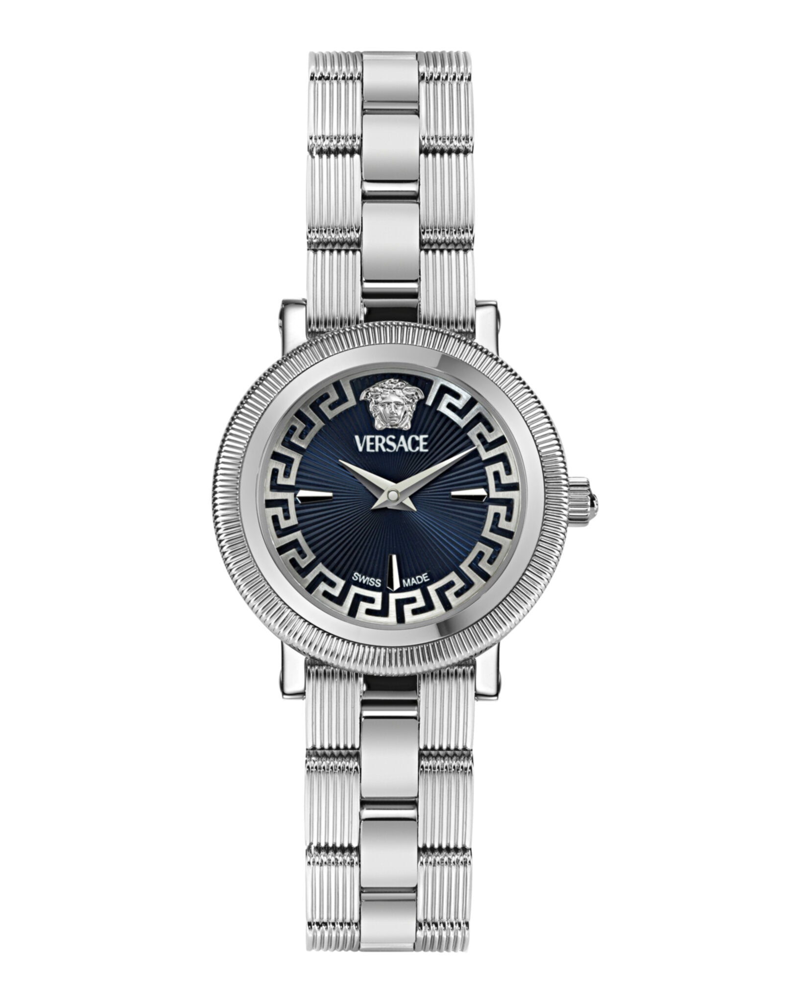 

Часы Greca Flourish Petite Versace, цвет silver/stainless steel/blue