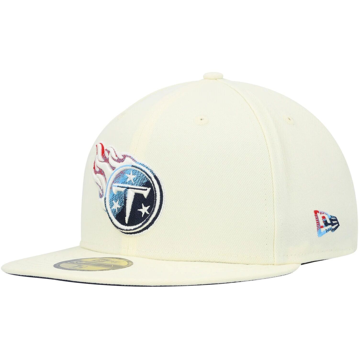 

Мужская облегающая шляпа New Era Cream Tennessee Titans Chrome Dim 59FIFTY