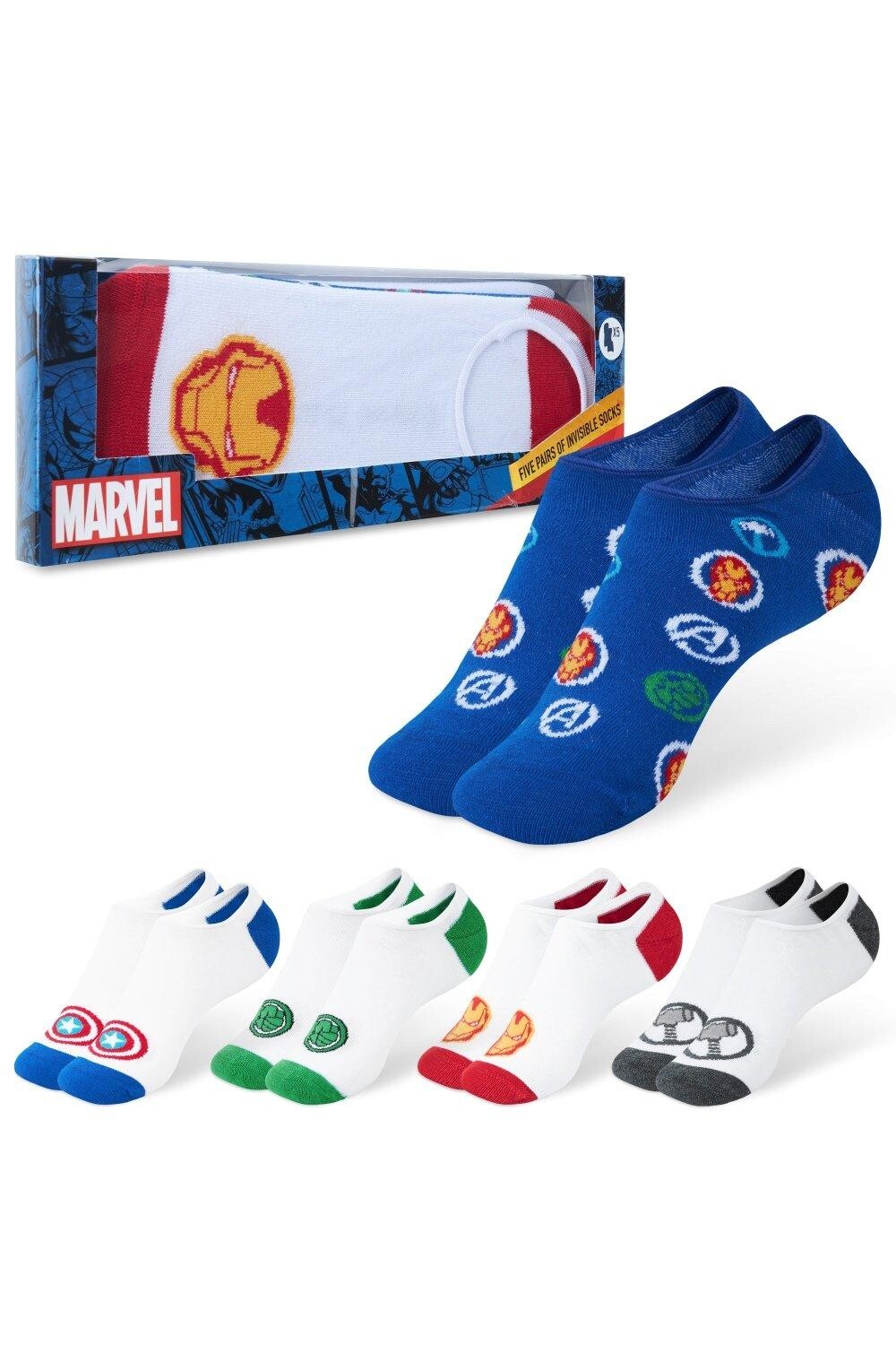 

Набор из 5 невидимых носков Avengers Marvel, белый