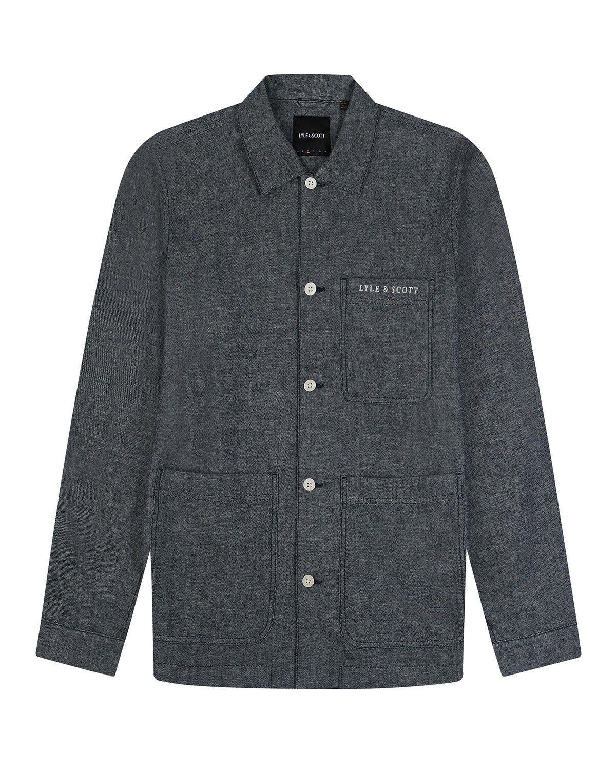 

Льняная рубашка Lyle & Scott, синий