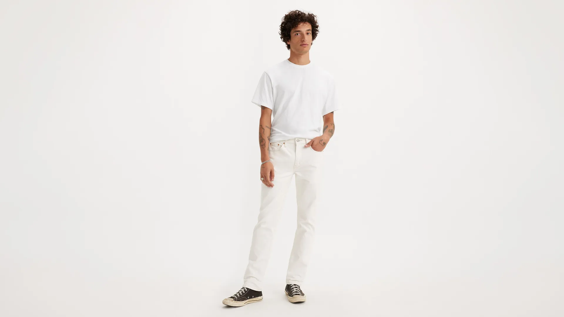 

Мужские джинсы зауженного кроя 502 Levi's, цвет Sodium White - Stretch