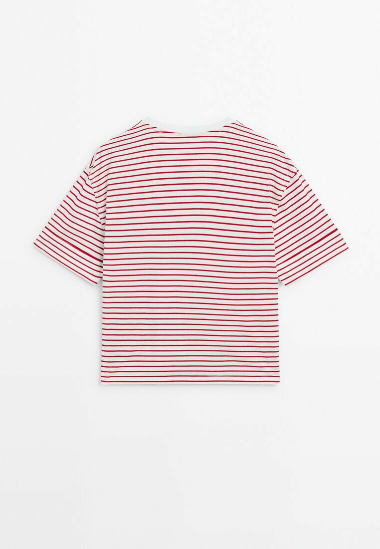 

Принт на футболке STRIPED CREW NECK Massimo Dutti, красный