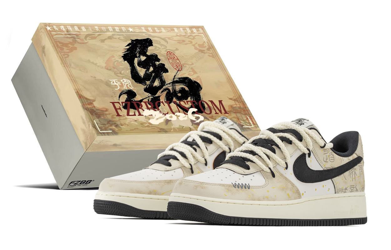 

Nike Мужские низкие скейтборд-кеды Air Force 1, черный с белым