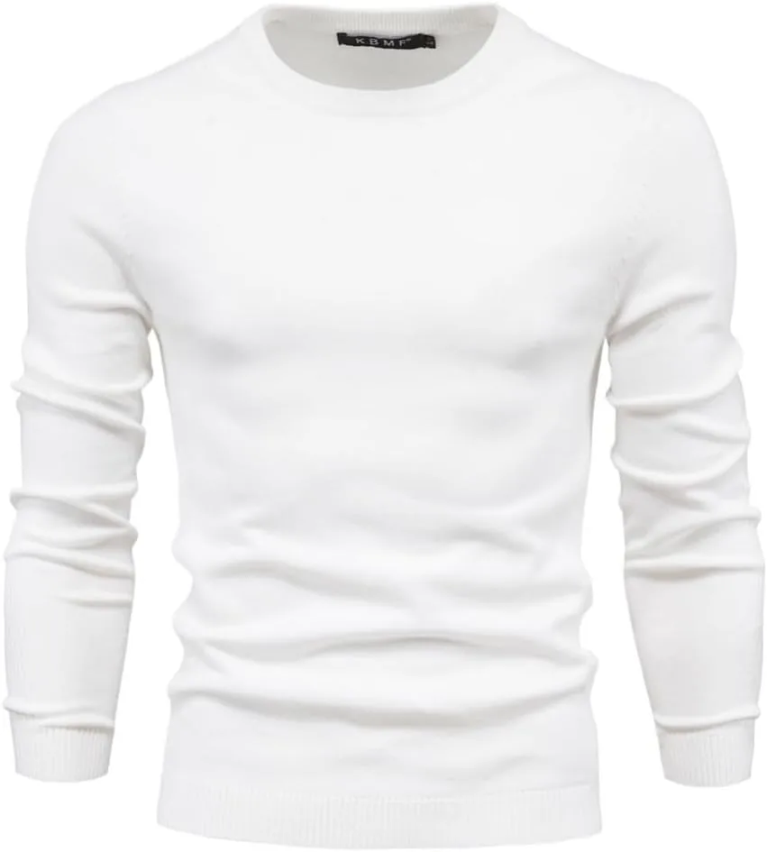 Мужской свитер Slim-fit с круглым вырезом, легкий и стильный — фото 3