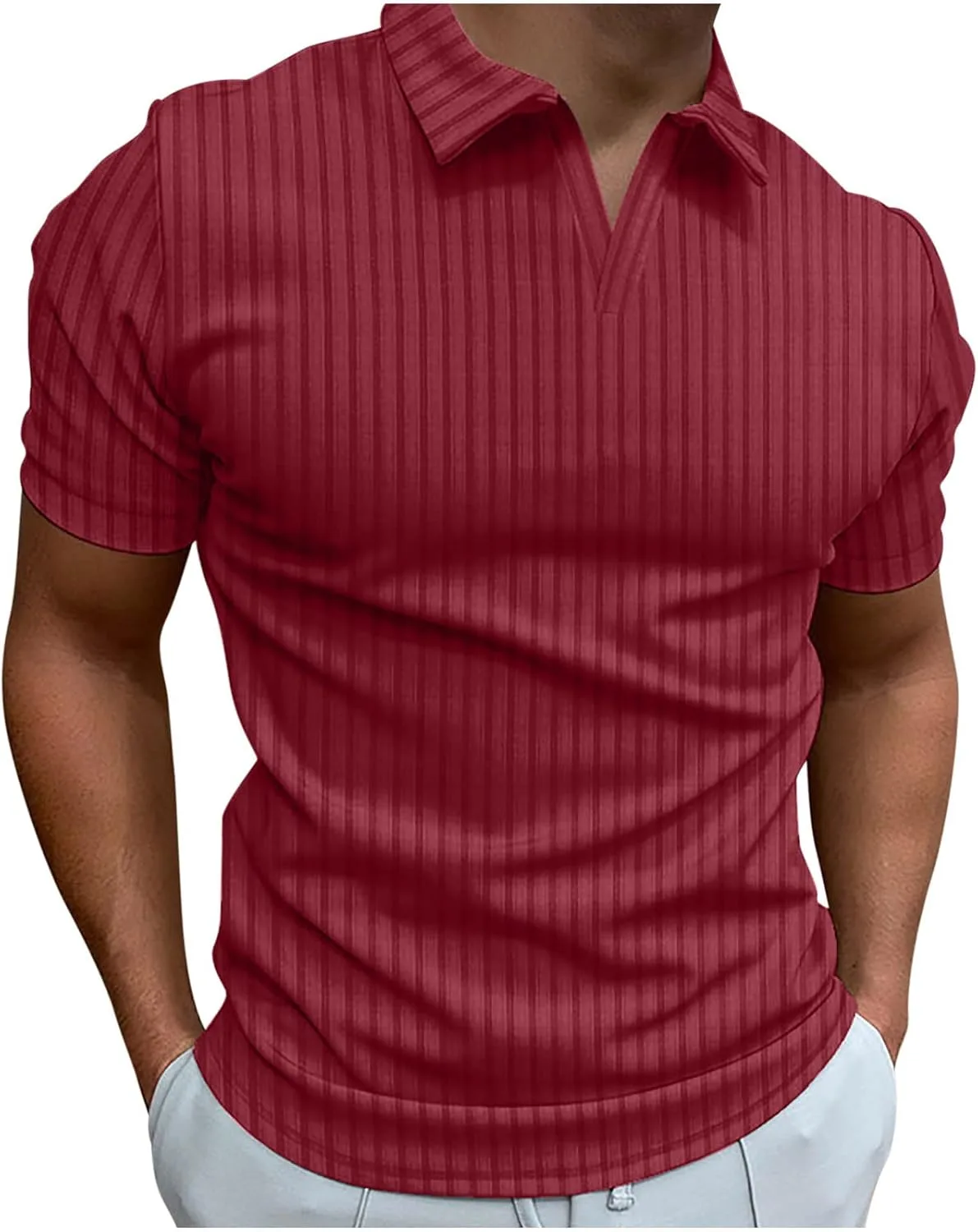 

Мужская футболка V-образного выреза Slim Fit с коротким рукавом