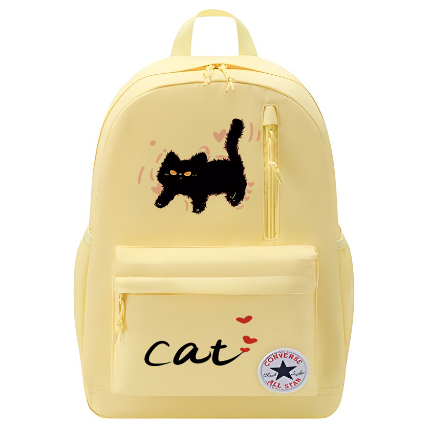 

Converse Средний унисекс рюкзак из полиэстера цвета яичного желтка, Fluffy Shocked Cat