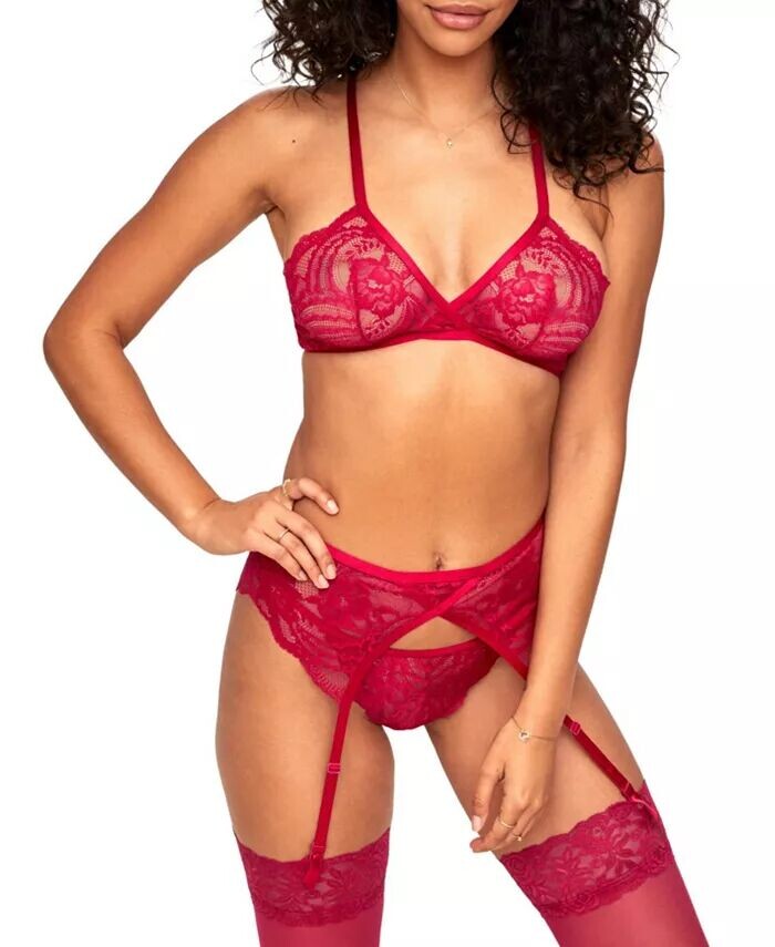 

Женский комплект нижнего белья Juanita из трех предметов, нижнее белье Adore Me, красный