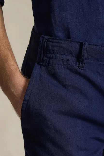 Шорты из льна с добавлением хлопка Polo Ralph Lauren, синий — фото 4