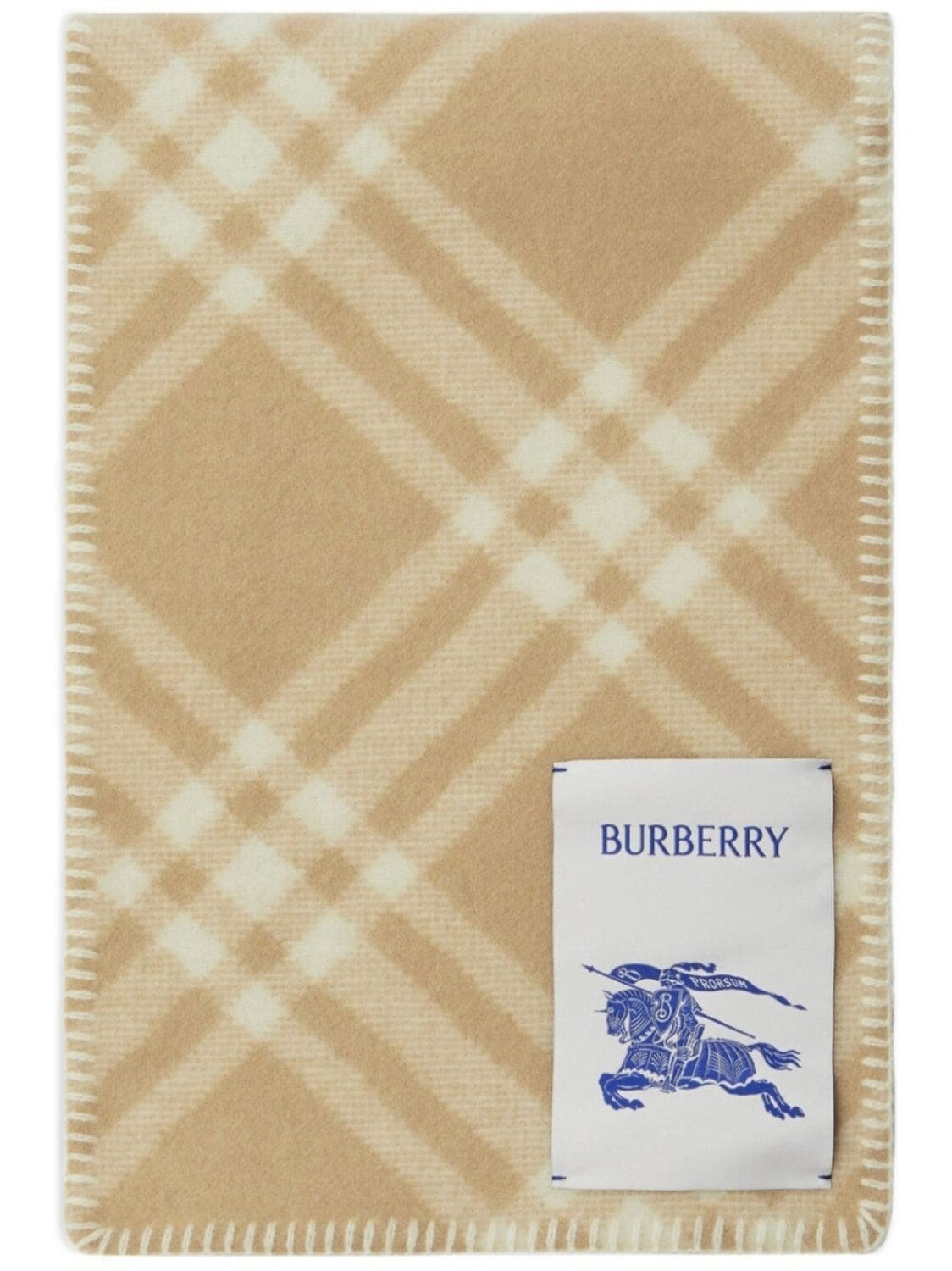 

Burberry шерстяной шарф с нашивкой-логотипом, нейтральный цвет