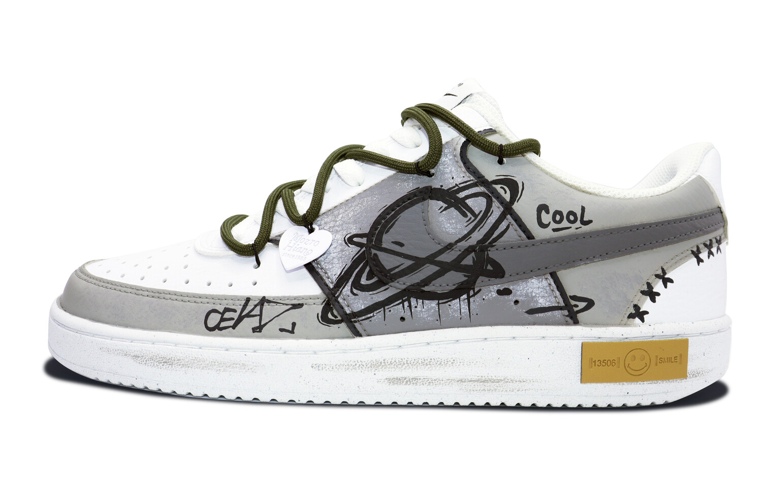 

Кроссовки Nike Court Vision 1 Skateboarding Shoes Men Low-top Grey/black/white, черный/белый/серый