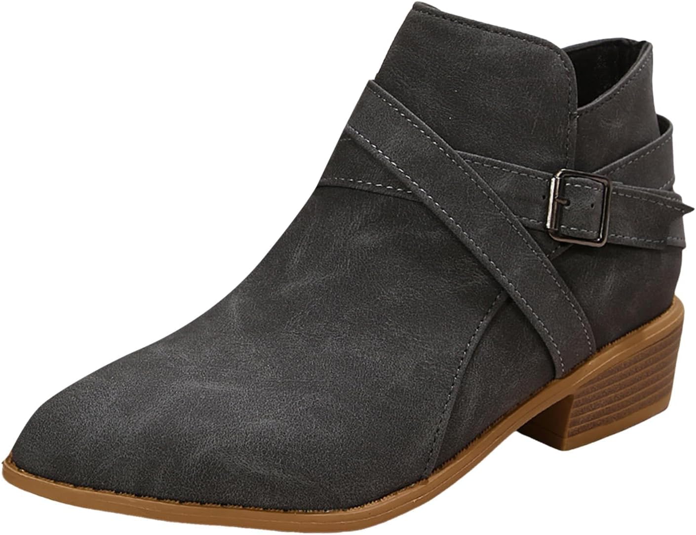 

Женские ботильоны на низком толстом каблуке с завязкой, удобные для повседневной носки, с разрезом V, модный дизайн, на платформе, стиль вестерн Baxtayel, серый