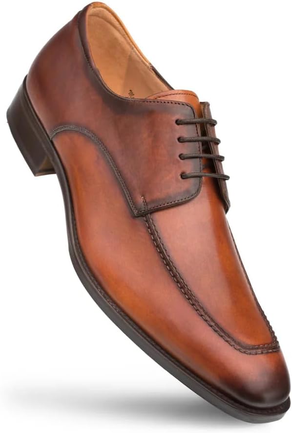 Mezlan Coventry Apron Derby - мужские дерби из итальянской телячьей кожи с ручной отделкой, стелькой из пены с эффектом памяти и подошвой из кожи/резины - ручная работа в Испании — фото 3