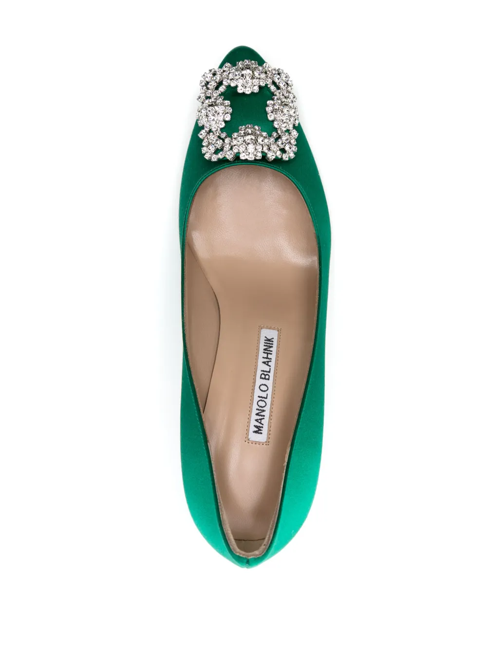 Туфли Hangisi 70 с кристаллами Manolo Blahnik, зеленый — фото 4