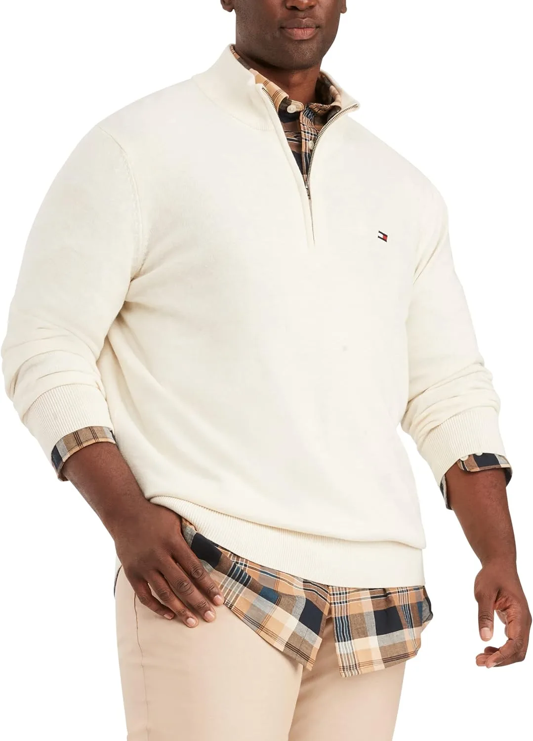 

Толстовка Tommy Hilfiger мужская с длинным рукавом и молнией на четверть