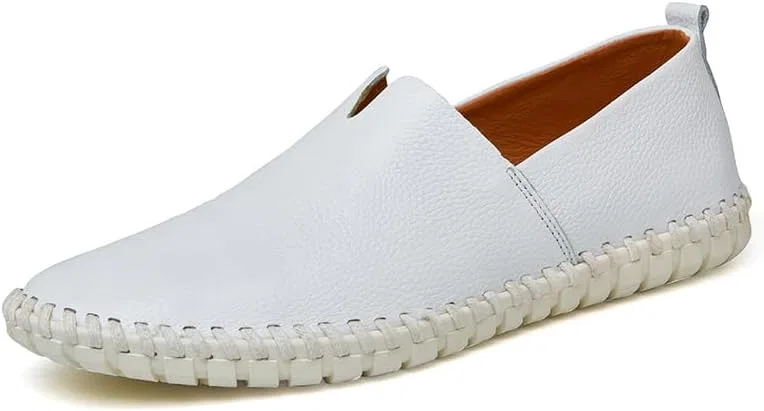 Туфли кожаные мужские повседневные Loafers, белый Asifn