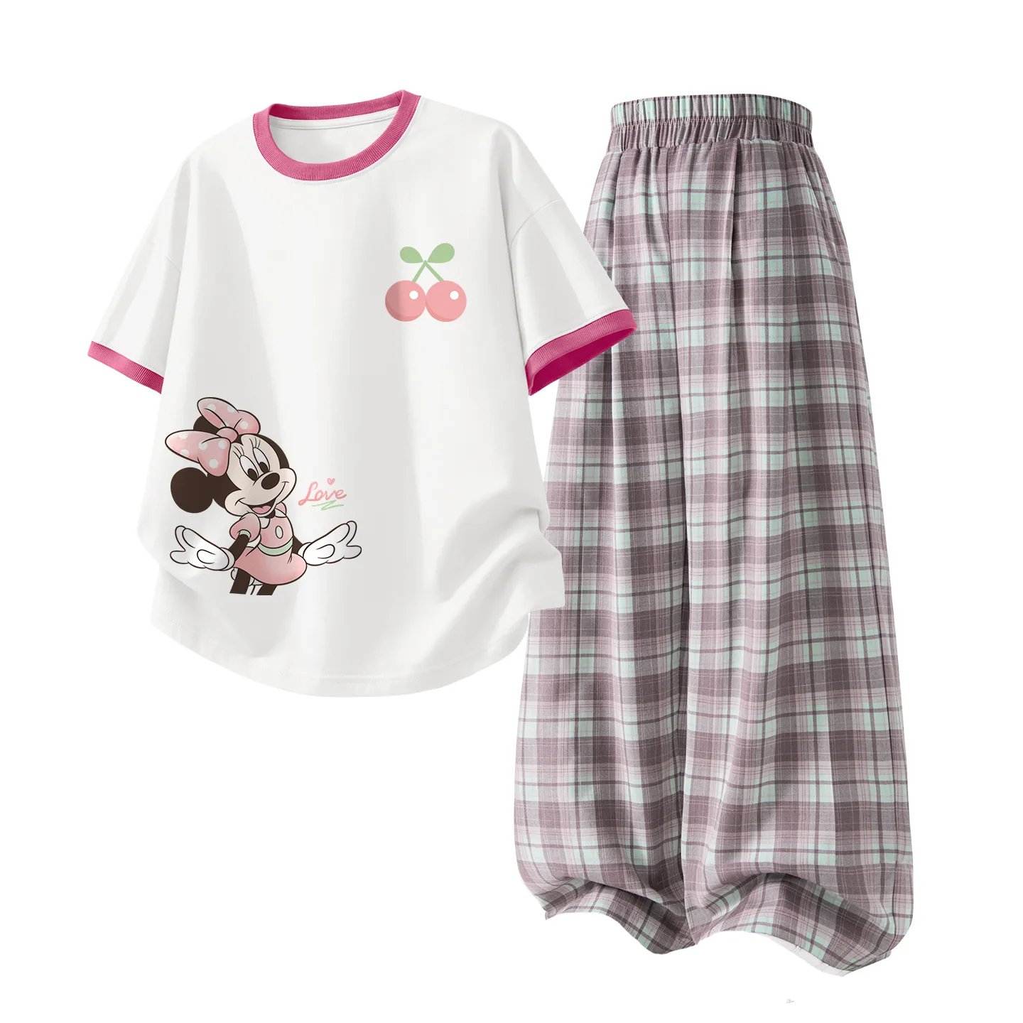 Детский спортивный комплект Casual Sportswear из 2 предметов Disney, Di Elegant Cherry K White Red+Solid Pink