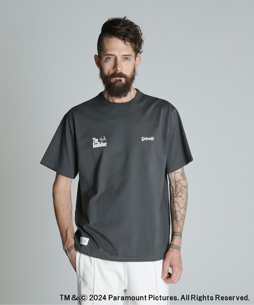 

Футболка с логотипом Schott, угольно-серая