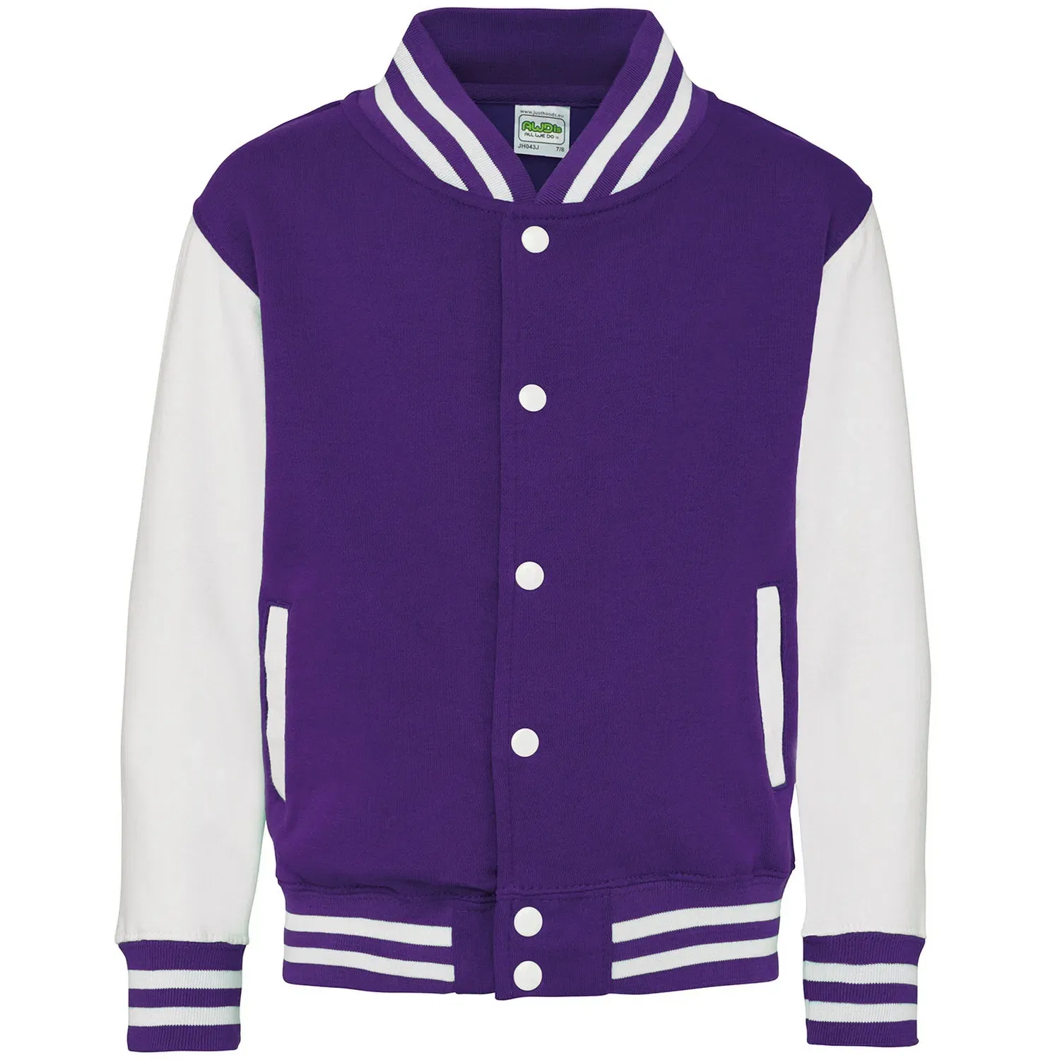 Куртка Varsity с контрастными рукавами Awdis, фиолетовый