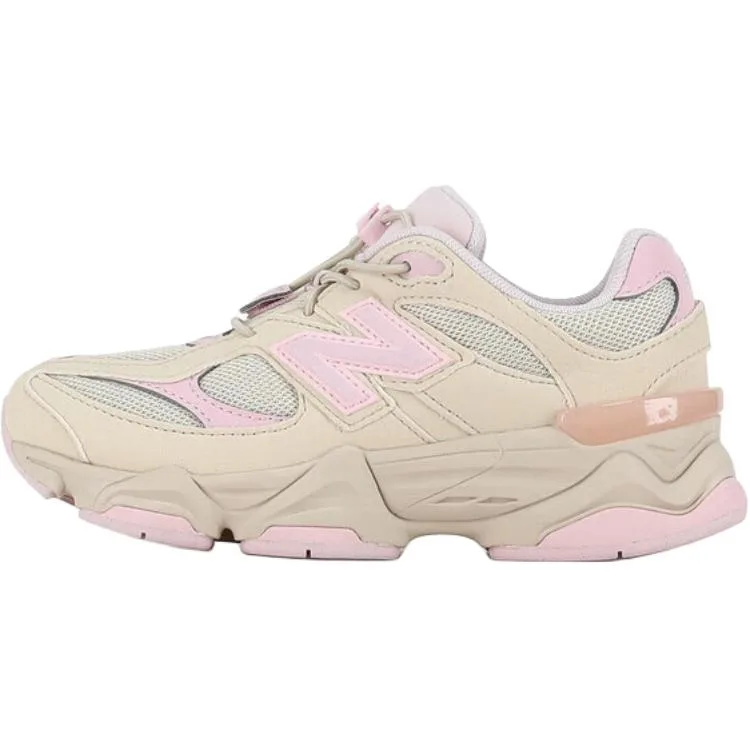 New Balance NB 9060 дышащие детские слипоны с противоскользящей и износостойкой подошвой бежево-розовые