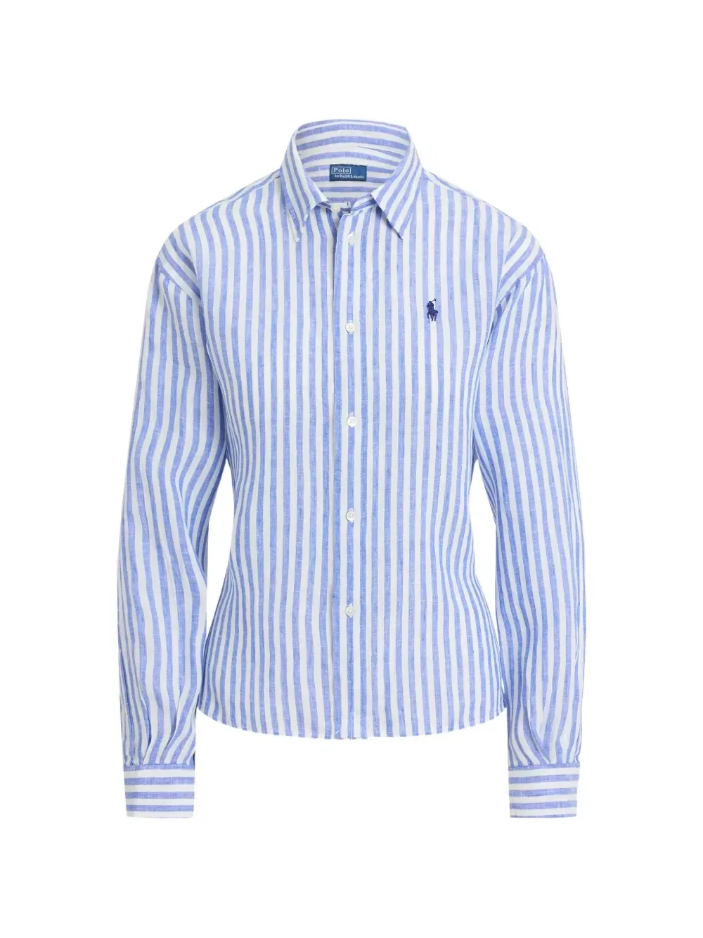 Льняная рубашка в клетку гингем POLO RALPH LAUREN, синий