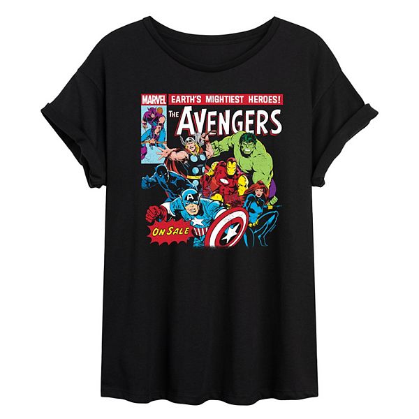 

Футболка Juniors' The Avengers retro comic cover oversized Marvel