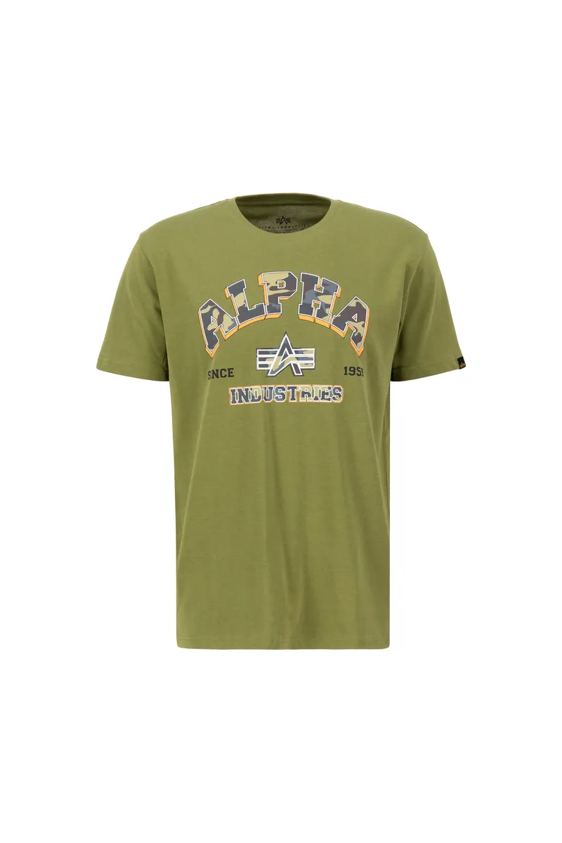 

Футболка Alpha Industries " Alpha Industries Мужская - Футболки College Camo T", зеленый