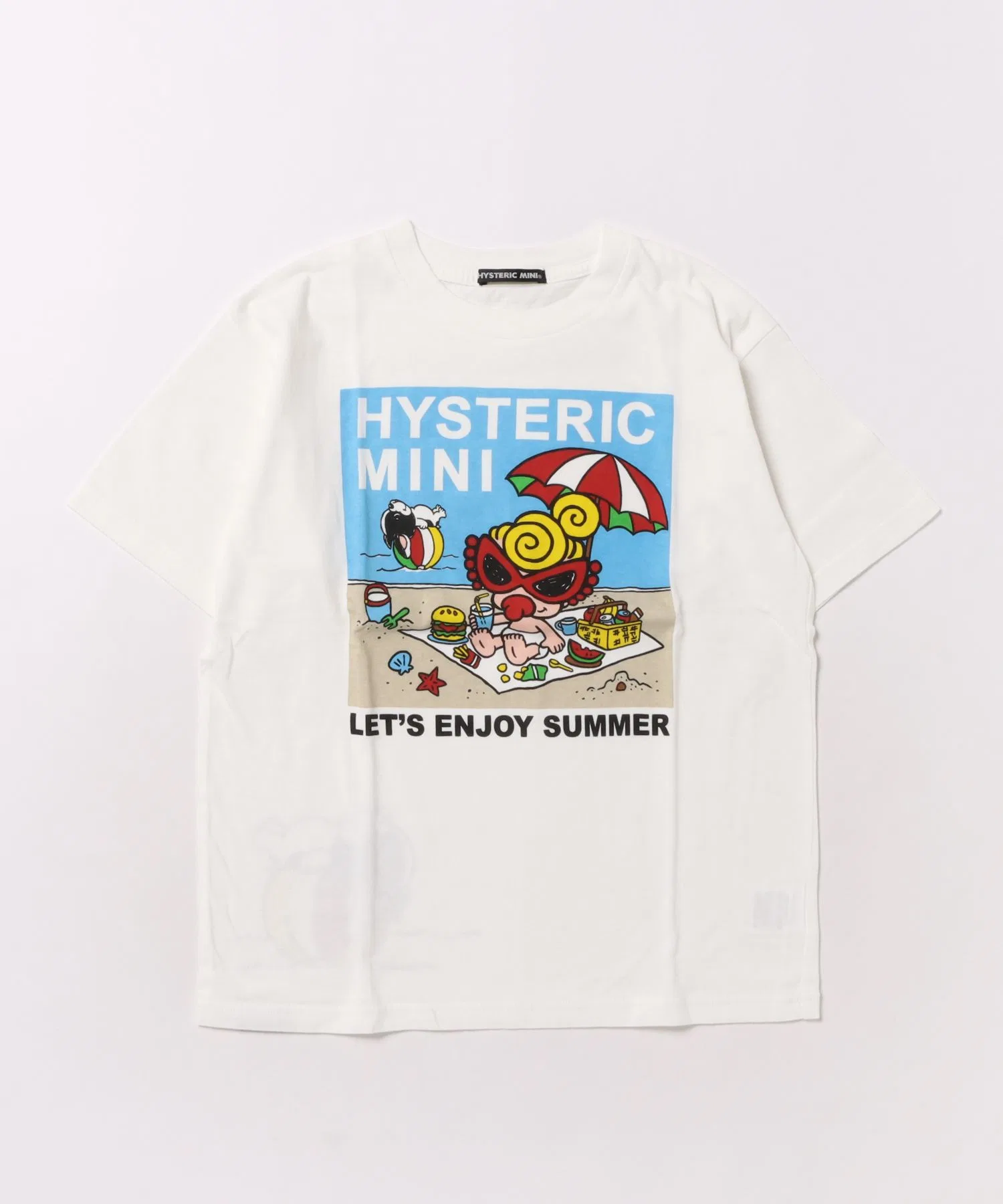 Детская футболка Hysteric Mini SUMMER VACATION WITH J белая