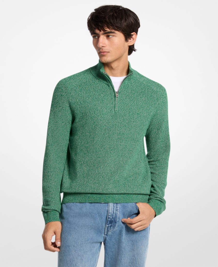 

Мужской свитер с текстурой мулине и молнией до четверти Michael Kors, Jewel Green