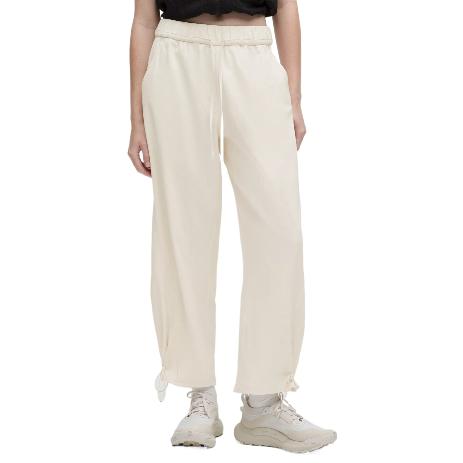 

Высокие спортивные штаны с регулируемой манжетой полная длина women's Lululemon, светлая слоновая кость