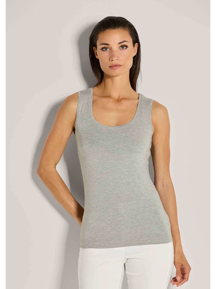 

MADELEINE Майка на широких бретелях серого меланжевого цвета