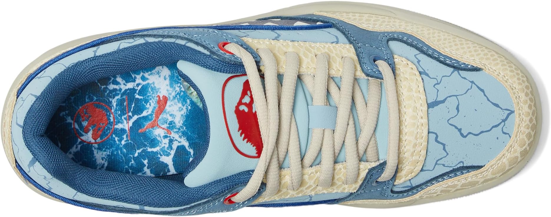 Кроссовки PUMA Kids Rebound Retro Jurassic World Shoes, цвет Seafoam/Navy/Creamy Vanilla — фото 2