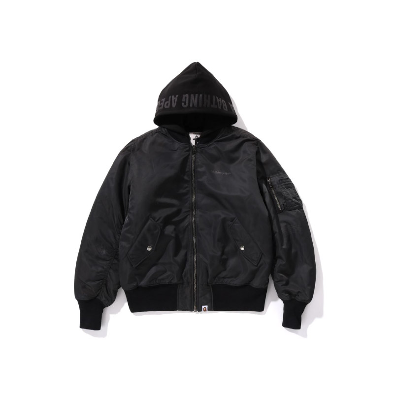 

A BATHING APE Куртка Bape Nylon MA 1, Black BKX