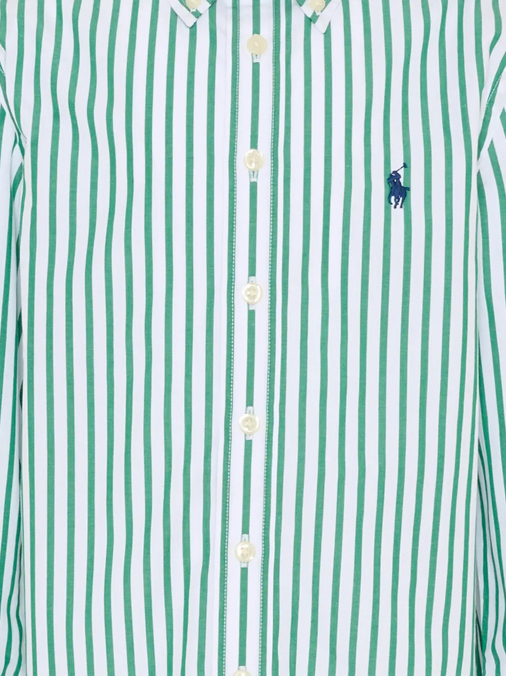 Полосатая рубашка с длинными рукавами Polo Ralph Lauren Kids, зеленый — фото 3