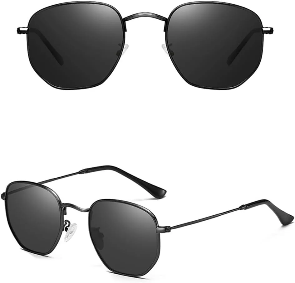 

Солнцезащитные очки UV400 для мужчин и женщин | Круглая оправа, металлические петли | Для вождения и занятий спортом на открытом воздухе generic, Gun Black