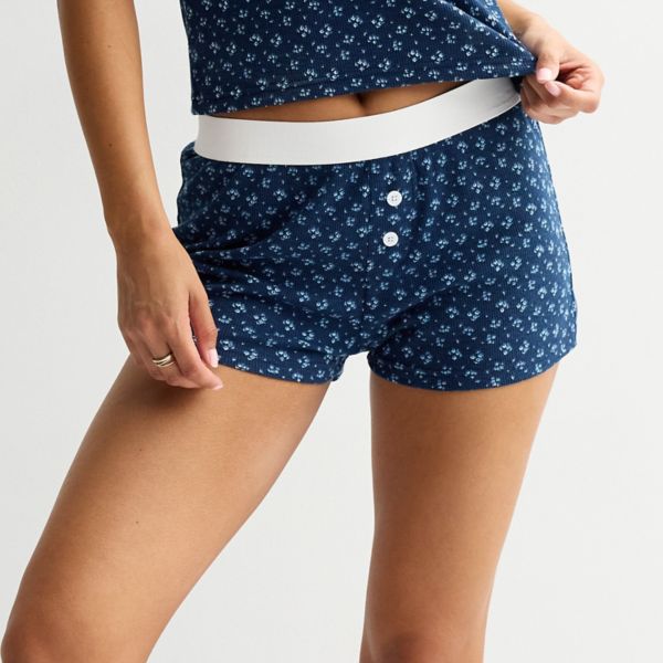 

Шорты для сна на пуговицах спереди для юниоров Harper & Ivy, цвет navy floral